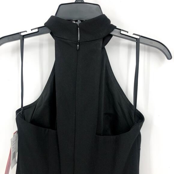 AQUA FORMAL Women's Halter Neck Slit Maxi Gown Size 4 Black Sleeveless NWT - Picture 11 of 13